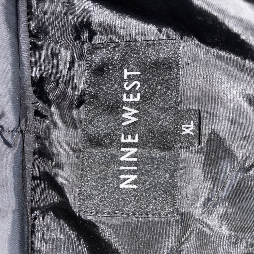 Nine West Women Sz XL Fitted Black Down-Filled Puffer Quilted Winter Coat - Picture 5 of 8